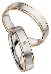 Linden Trauringe / Eheringe Arni mit Diamant 0.02 ct. - 603/604